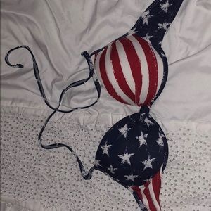 American Flag Push Up Swim Suit Top